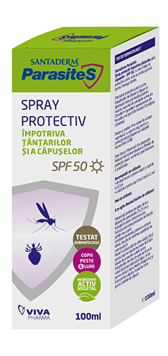Spray importiva tantarilor si a capuselor SPF50 Santaderm Parasites